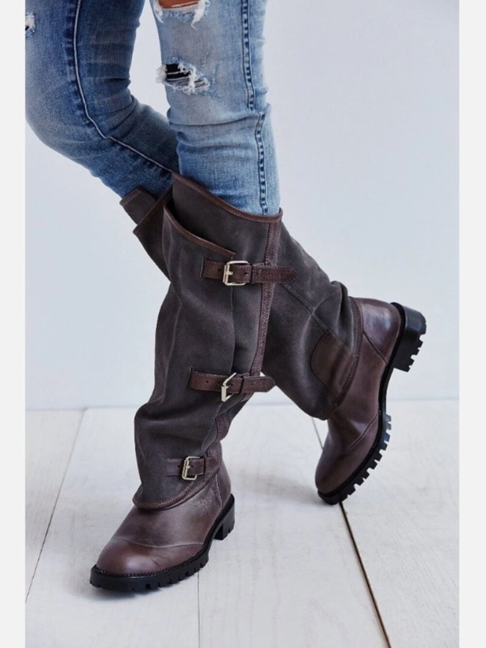 NEW Jeffrey Campbell Swash Belted Panel Tall Boots size 6 MSRP: $310 Suede